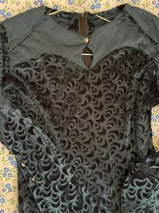Green velvet dress