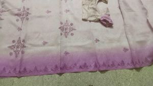 Beautiful Pink Embroidery Saree With Blouse