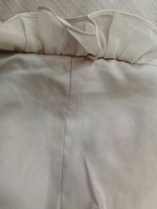 New Satin Ruffle Shirt (Beige)