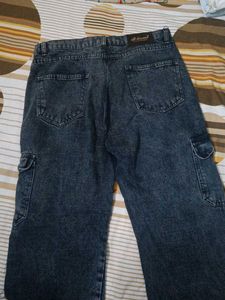 Dark Wash Cargo Jeans