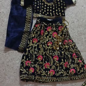 Partywear Lengha Choli For 4-5 Year Baby Girl