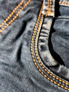 Navy BLUE 👖 Double Stitch LINE JEANS