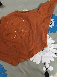 Stylish Orange Knit Top