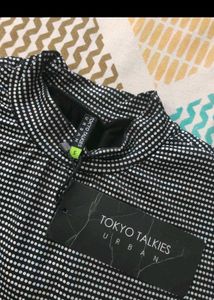 Tokyo Talkies Striped Mock Neck Dress