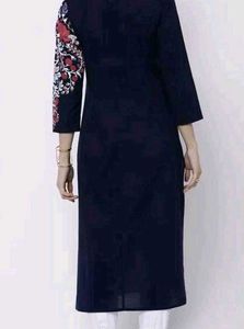 Floral Print Navy Blue Kurti