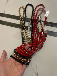 Crystal Beaded Sling With Phone Lanyard Patch