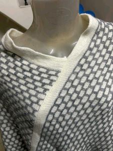 Grey Patterned Poncho