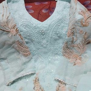 Light Blue Embroidered Salwar Kameez
