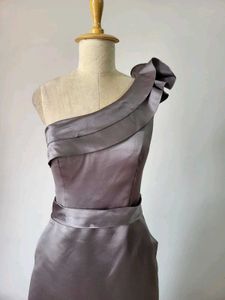One-Shoulder Satin Gown