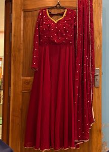 Elegant Maroon Anarkali Suit