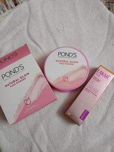 Ponds Natural Glow Face Powder +lakme 9 To 5 Cc Cream( Beige)