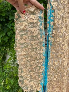 sky blue heavy lehenga