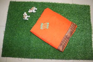 Orange Embroidered Saree