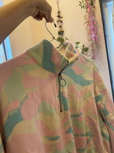 Pastel Camo Quarter-Zip Sweatshirt