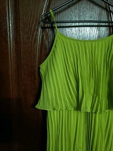 Lime Green Mini Dress With Spaghetti Straps