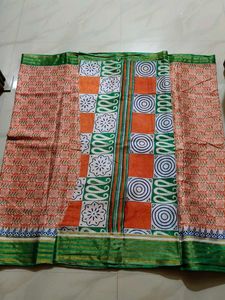 Vintage Style Block Print Saree