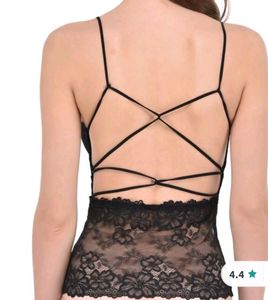 Price 💧 Black Bralet Top With Sexy Back