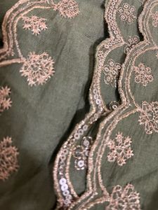 Olive Green Bandhani Kurta Paint