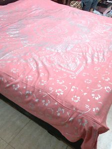 Pure Cotton Bed Sheet With Silver Print