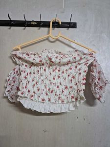 Floral Off-Shoulder Crop Top