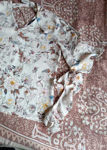 Floral Print Open Shoulder Top
