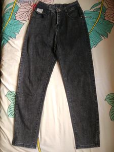 High Waist Grey Charcoal Mom Jeans