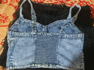 Skirt With Denim Top For Sale