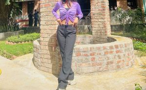 Black Straight-Fit Formal Trousers