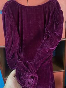 Purple Velvet Long Length Top