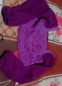 Purple Crochet Style Top