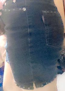 Studded Denim Shorts