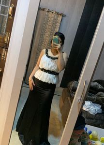 Elegant Black &amp; White Dress🖤🌻💕