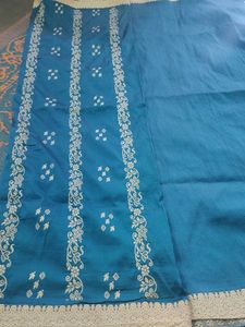Teal &amp; Silver Banarasi Silk Saree