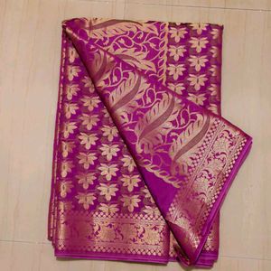 Purple Banarasi Silk Saree
