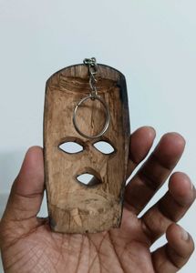 Wooden Mask Keychain