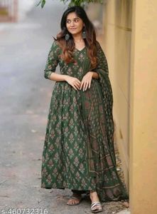 Women Printed Flared A-Line Kurta with Pant😍