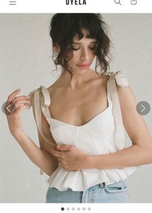 White Tie Shoulder Corset Top