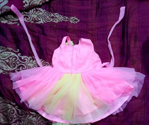 Pink &amp; Yellow Tulle Flower Girl Dress