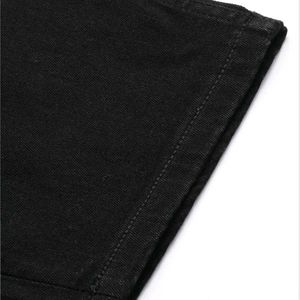 Black Denim Cropped Pants