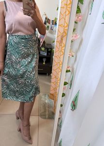 Satin Knee Length Skirt