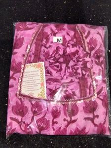 🌷Cotton Short Kurti with Criss-Cross Back Tie