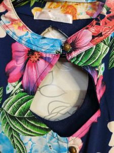 Floral Print Dress With Attached Jacket