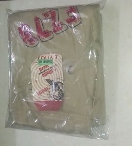 BEIGE WIDE LEG CARGO JEANS(HIGH-WAIST)