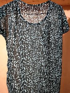 Sheer Animal Print Top