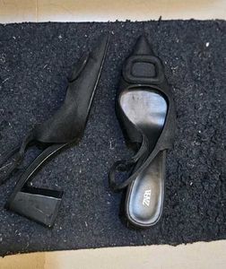 Zara Black Block Heel