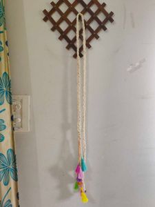 Braided Tassel Cream &amp; tan Brown Belt