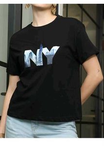 Shein Black NY Graphic Tee