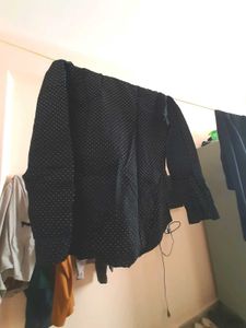 Dark Navy Blue White Dotted Shirt - XL
