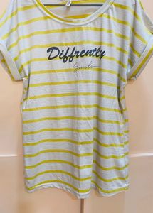 Yellow white T-shirt