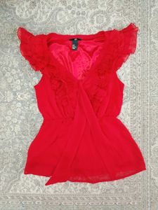 H&M Red Net Top.